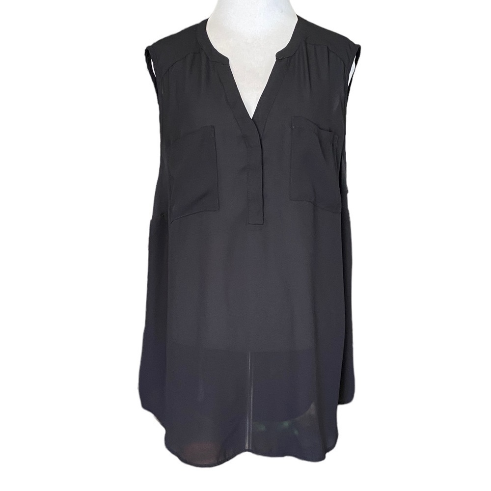 Torrid Size 2 Women’s solid Black Sleeveless Harper Blouse Top